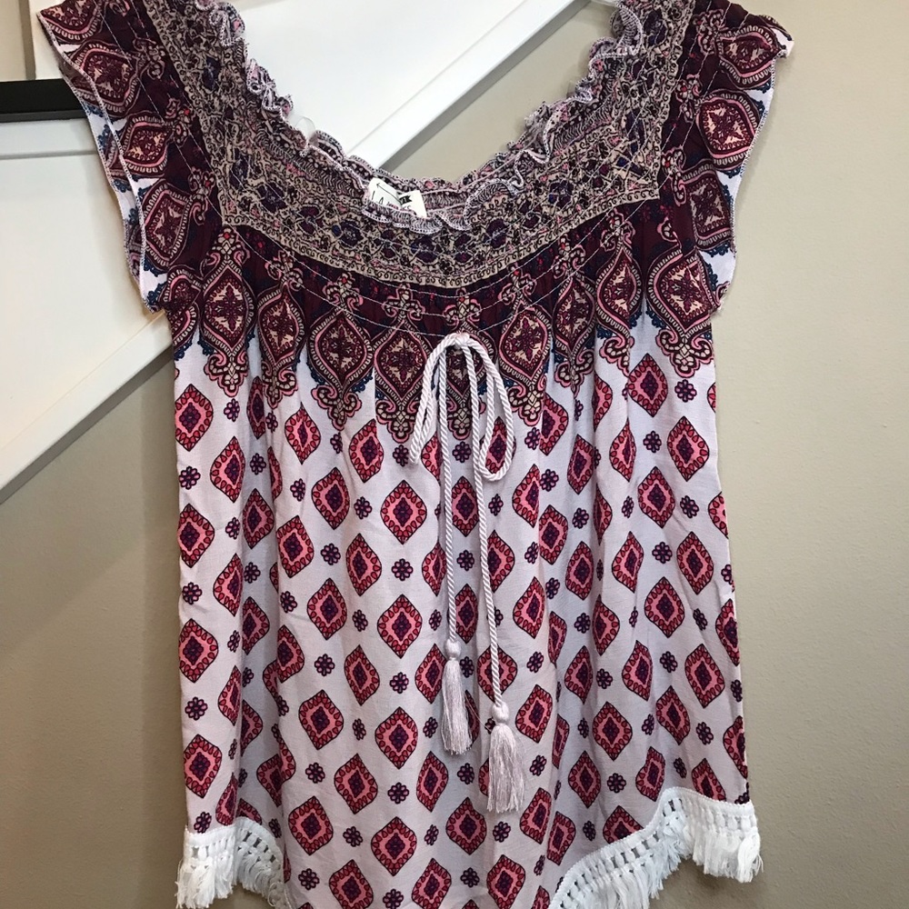 Off the shoulder printed top